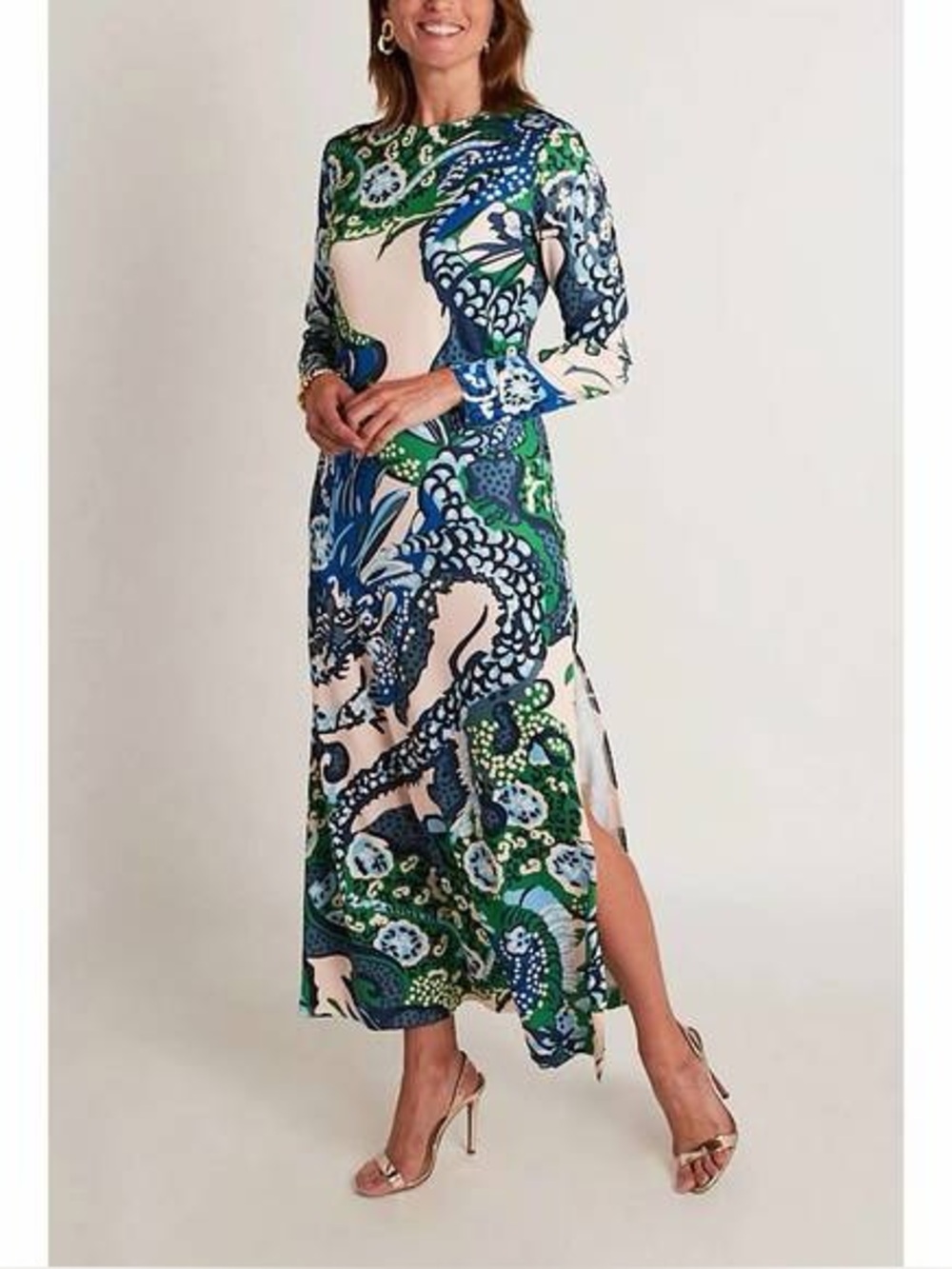 CK Bradley Ashton Dress in green dragon size small